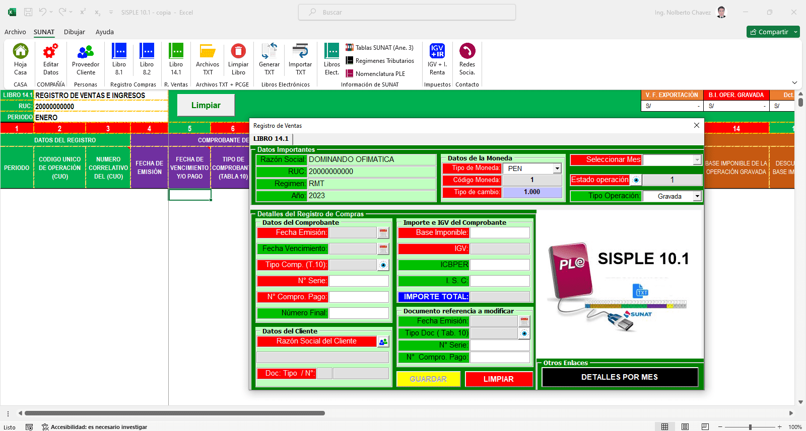 SISPLE 10.1 - Sistema PLE SUNAT de libros electrónico - Imagen 4