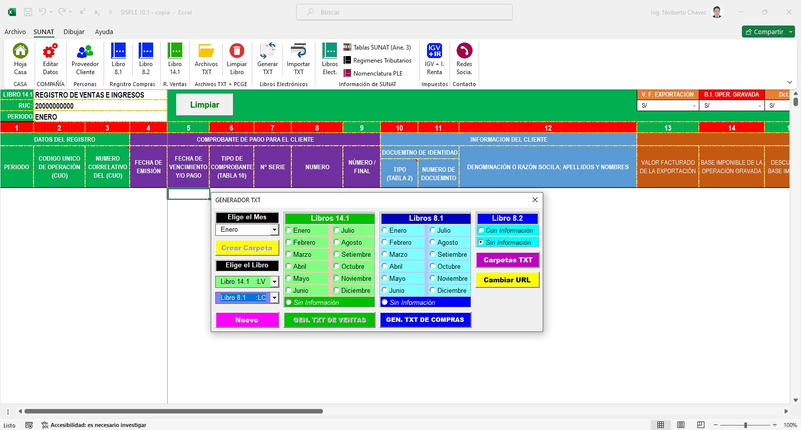 SISPLE 10.1 - Sistema PLE SUNAT de libros electrónico - Imagen 8